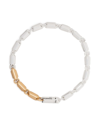 Le Gramme 18kt Yellow Gold And Sterling Silver Le 27g Segment Brushed Bracelet In Silver