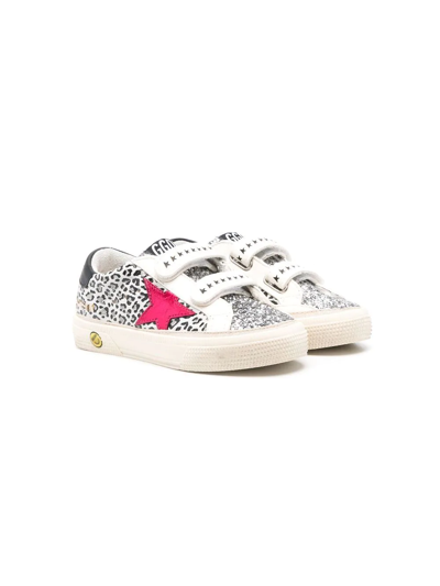 Golden Goose Kids' May Glitter-detail Sneakers In White