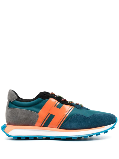 Hogan Sneakers H607 In Camoscio Petrolio In Blue