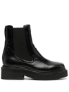 MARNI SQUARE-TOE LEATHER BOOTS