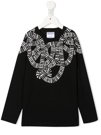 Marcelo Burlon County Of Milan Kids' Logo-print Cotton Sweatshirt In Black