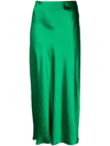 Vince High-waisted Midi Skirt In Emerald