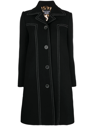 Boutique Moschino Black Wool-blend Coat