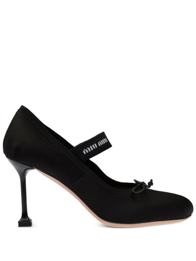 Miu Miu Satin Pumps In Black