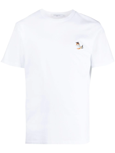 Maison Kitsuné Logo-patch Short-sleeve T-shirt In White