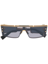 Balmain Wonderboy Iii Rectangle-frame Sunglasses In Black