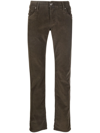 Jacob Cohen Nick Corduroy Five-pocket Trousers In Brown