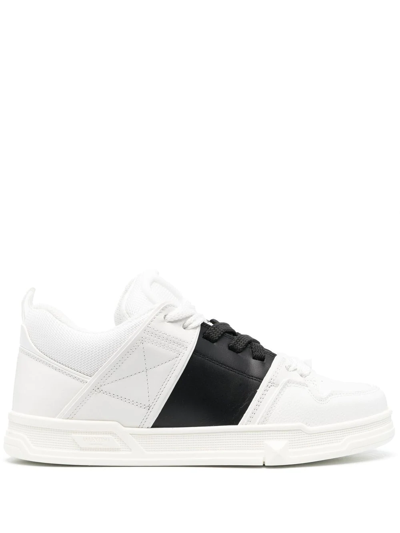 Valentino Garavani Open Studded Low-top Sneakers In White