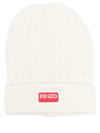 Kenzo Cable-knit Wool Beanie In White