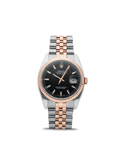 Pre-owned Rolex  Datejust 36mm In Black