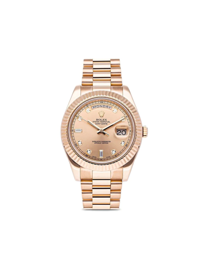 Pre-owned Rolex  Day-date Ii 41mm In Pink
