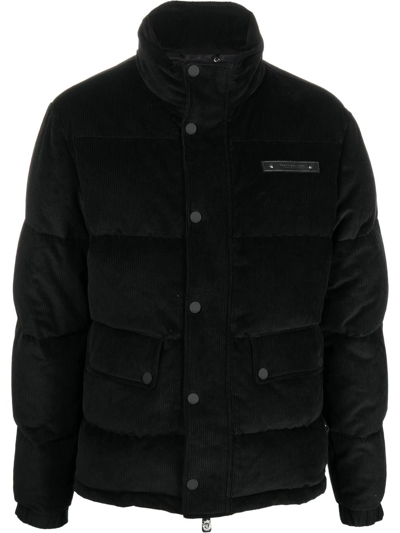 Billionaire Corduroy-detail Down Jacket In Black