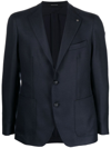 Tagliatore Single Breasted Blazer In Blue