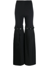 Coperni Hybrid Faux Leather Flared Pants In Black