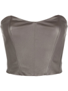 The Mannei Oviedo Corset Leather Top In Brown