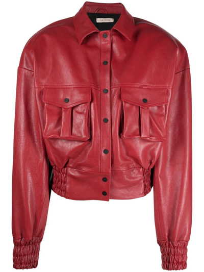 The Mannei Leather Jacket In Red Leather In 60x90cm