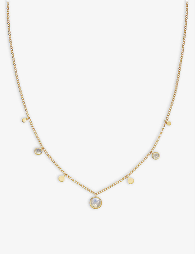 Astley Clarke Stilla 18ct Yellow Gold-plated Vermeil Sterling Silver And Moonstone Pendant Necklace