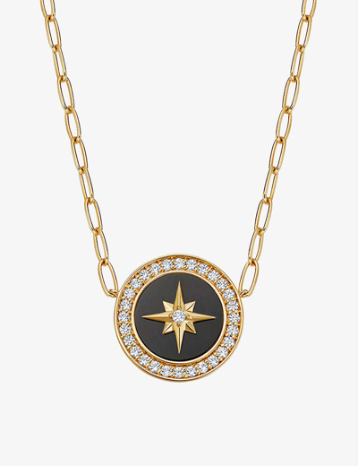 Astley Clarke Polaris 18ct Yellow Gold-plated Vermeil Sterling-silver, Black Onyx And White Sapphire Pendant Neckl