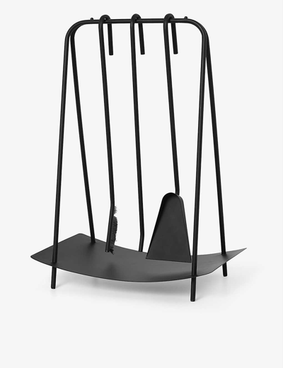 Ferm Living Port Organic-shaped Stainless-steel Fireplace Tools And Stand
