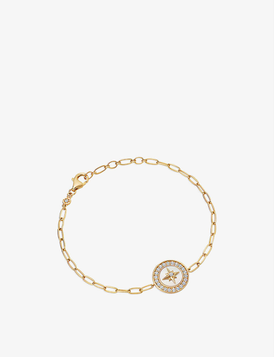 Astley Clarke Polaris Compass 18ct Yellow Gold-plated Vermeil Sterling-silver, Sapphire, Mother Of Pearl Bracelet