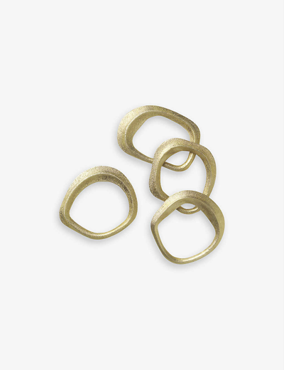 Ferm Living Flow Brass Napkin Rings Set Of Four