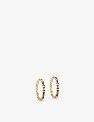 Astley Clarke Deco 18ct Yellow Gold-plated Vermeil Sterling Silver And Spinel Gemstone Hoop Earrings In Yellow Gold Vermeil