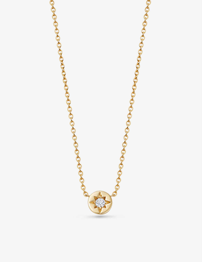 Astley Clarke Polaris Star 18ct Yellow Gold-plated Vermeil Sterling-silver And White Sapphire Pendant Necklace In Yellow Gold Vermeil