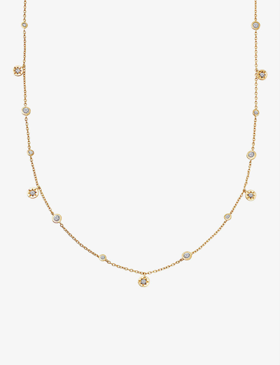 Astley Clarke Polaris North Star 18ct Yellow Gold-plated Vermeil Sterling-silver And White Sapphire Necklace