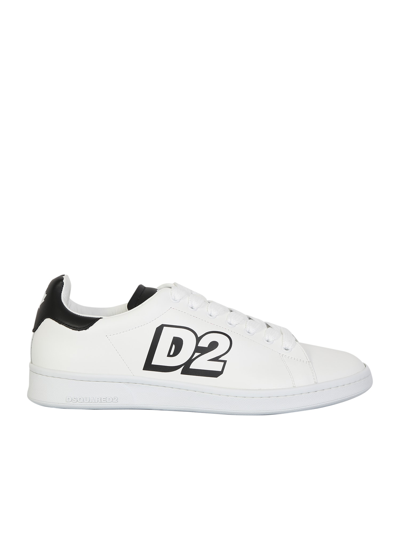 DSQUARED2 LOW LACE-UP SNEAKERS WITH PRINTED LOGO
