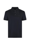 Emporio Armani Mercerised Piqué Polo Shirt With Ribbed Details In Black
