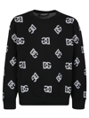 Dolce & Gabbana Monogram Black Jacquard Jumper In Black