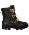 MOSCHINO LETTERING MULTI-STRAPS ANKLE BOOTS