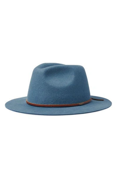 Brixton Wesley Wool Felt Fedora In Indie Teal