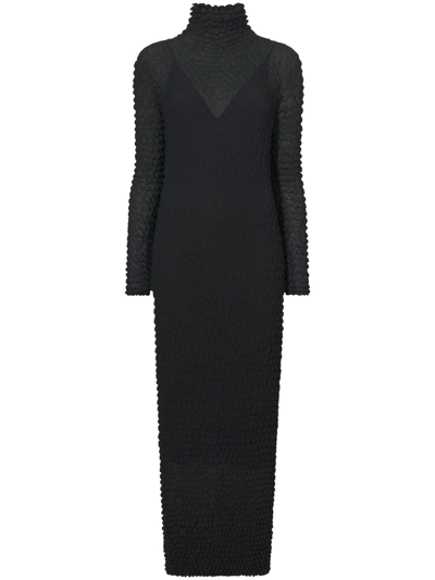 Proenza Schouler Shibori Knitted Turtleneck Dress In Black