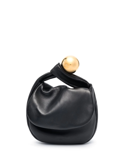 Jil Sander Embellished Leather Clutch Bag In Black