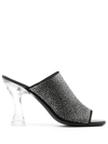 BY FAR CRYSTAL-EMBELLISHED HEELED MULES