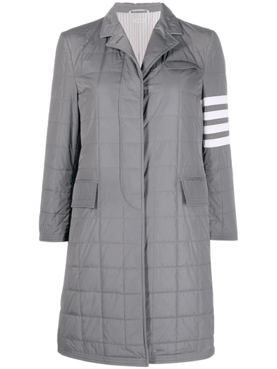 Thom Browne Quilted Chesterfield Coat In Grey