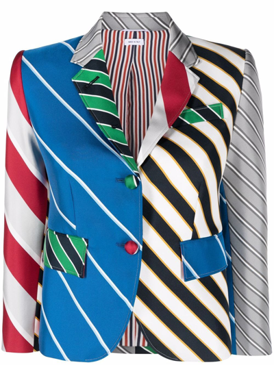 Thom Browne Multi Stripe-print Blazer In Neutrals