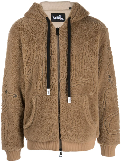 Haculla Faux-shearling Zip-up Hoodie In Brown