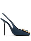 Saint Laurent Maxine 115mm Slingback Pumps In Blau