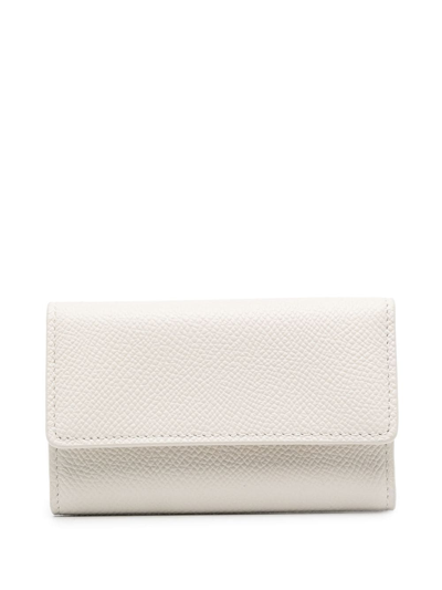 Maison Margiela Clip Keyring Leather Wallet In Nude