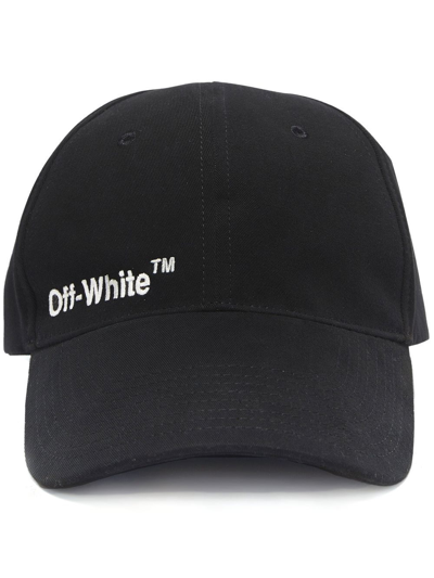 Off-white Helvet Indust Cotton Baseball Cap In Black
