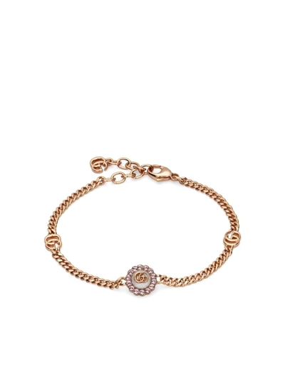 Gucci Logo-plaque Chain Link Bracelet In Rosa