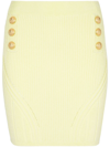 Balmain Short Double-breasted Knit Skirt In 1af