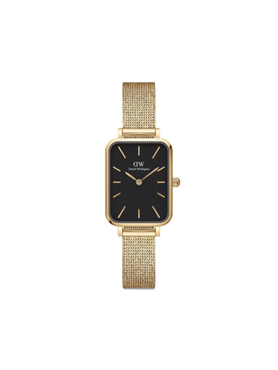 Daniel Wellington Quadro Pressed Evergold Watch In Schwarz