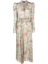 Polo Ralph Lauren Abrele Floral Long Sleeve Midi Dress In Rosa