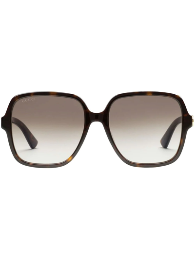 Gucci Oversize Square-frame Sunglasses In Braun