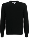 Comme Des Garçons Shirt V-neck Plain Ribbed Sweater In Schwarz