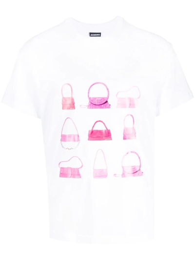 Jacquemus Le T-shirt Sacs Graphic-print Cotton-jersey T-shirt In White