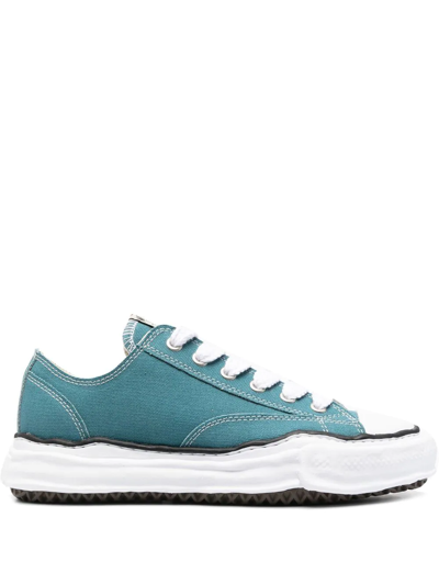 Miharayasuhiro Distressed-finish Low-top Trainers In Blue